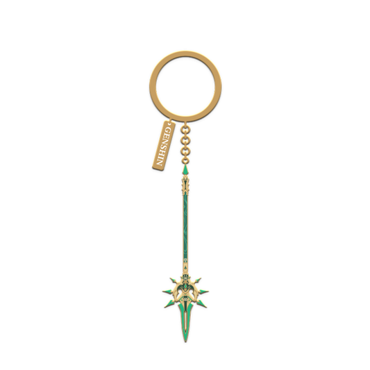 Epitome Invocation Weapon Metal Keychain - Primordial Jade Winged-Spear